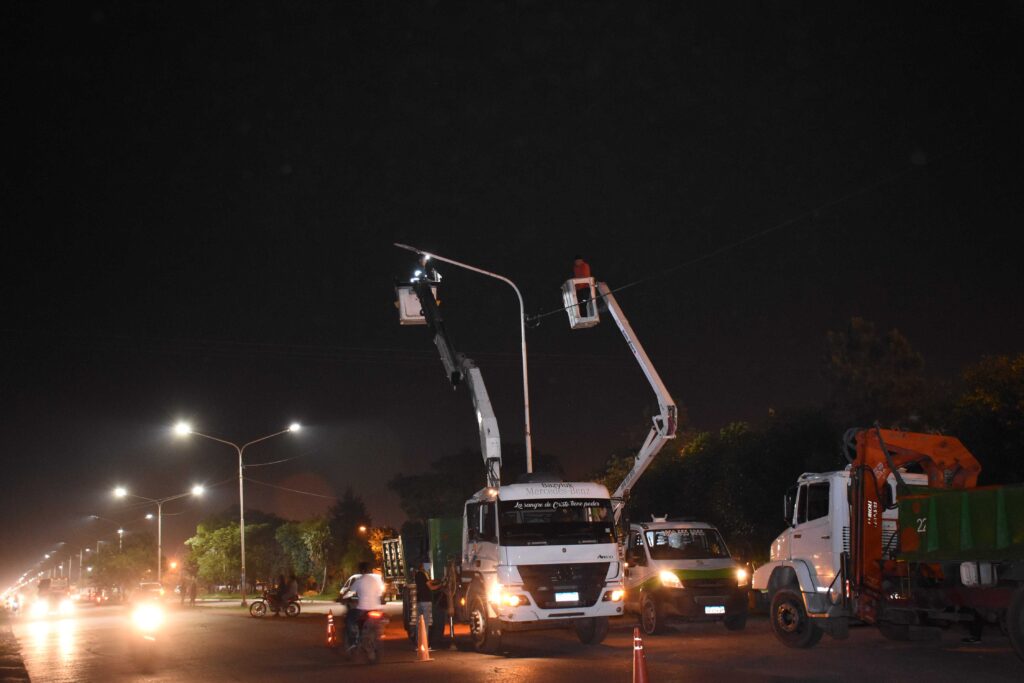 Resistencia colocó nuevas luces led en la avenida Soberanía Nacional