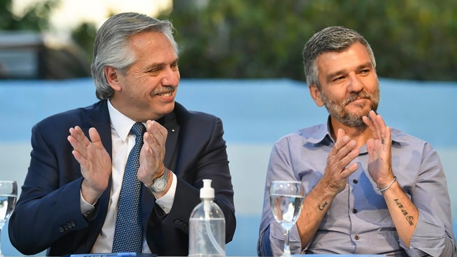 El presidente Alberto Fernández y el ministro de Desarrollo Social, Juan Zabaleta
