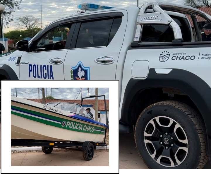 policial fuerte esperanza y vehículo