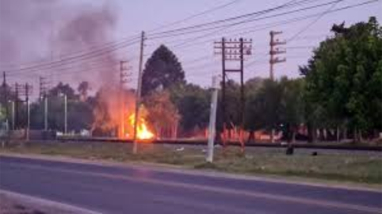 quema de pastizles tendido electrico