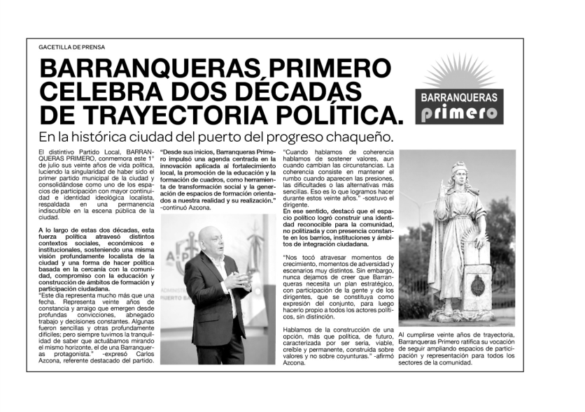 Barranqueras Primero