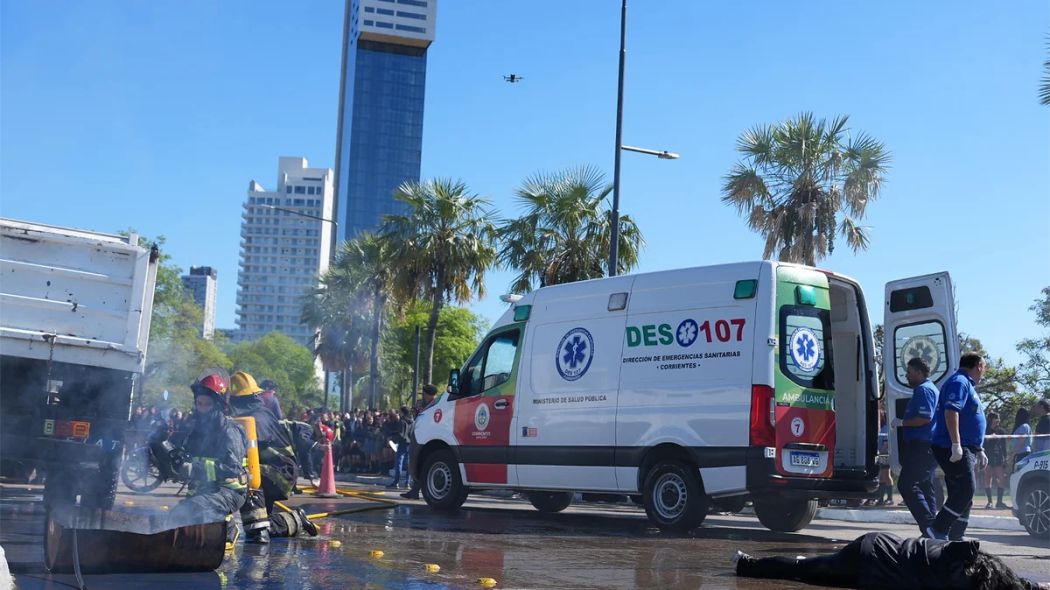 simulacro de accidente corrientes